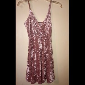 Pink Crushed Velvet Dress